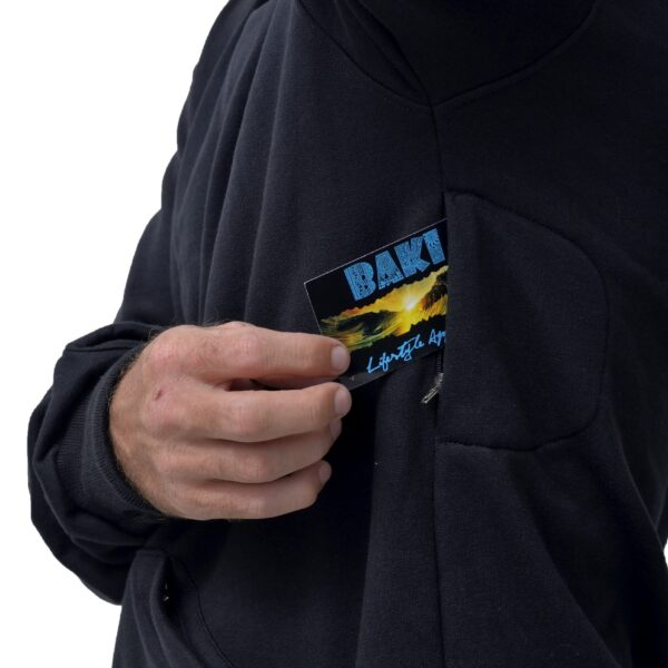 Elements Bamboo-lined Zig Zag Hoodie Stash Pocket by Baki Clothing Company