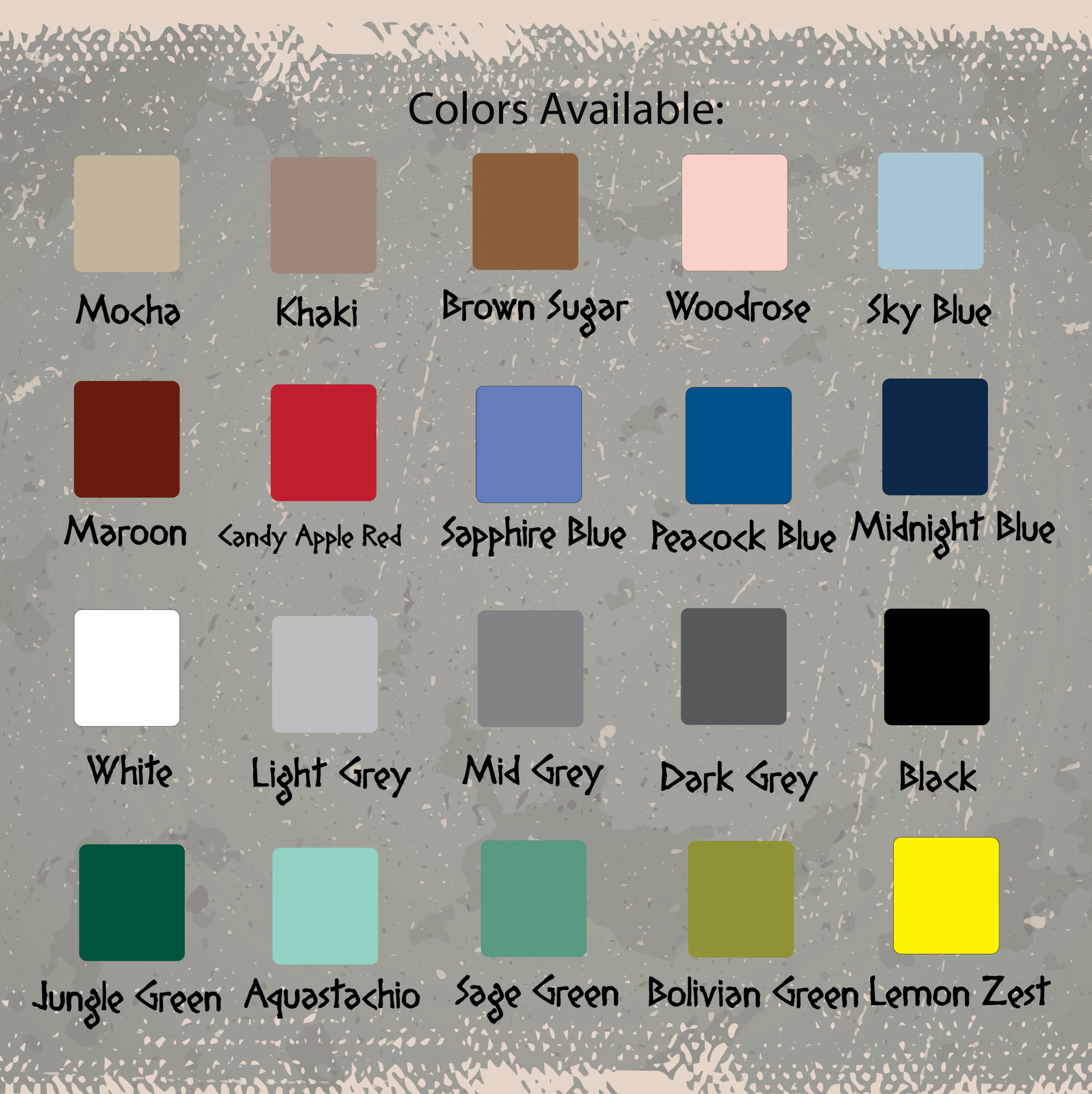 Choose from 20 colors when ordering bamboo t-shirts.